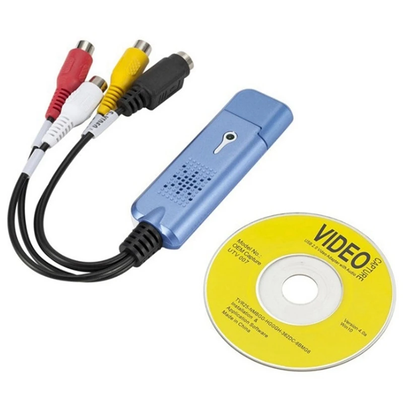 USB 2.0 Video Capture Karty VHS VIDEO Na TV DVD Converter Pre Mac OS X PC Windows 7 8 100