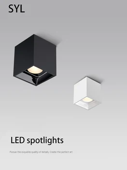 LED Bodové Svetlá Povrchovú montáž KLASU Reflektory Námestie Stropné Svietidlo Hliníka vám dáva oheň White Black Pre Obývacia Izba s Oblečením Domov
