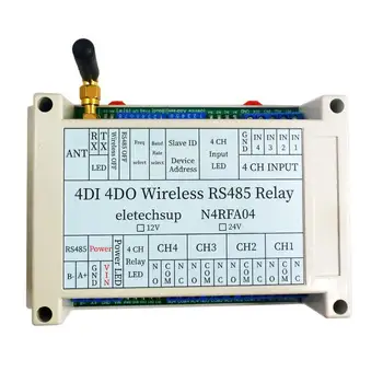 4DI-UROBIŤ 433M Bezdrôtové pripojenie rozhrania RS485 Relé Modul RF Master-Slave Sietí, Vzdialená IO Swicth Rada pre PLC Motorových Priemyselné Zariadenia