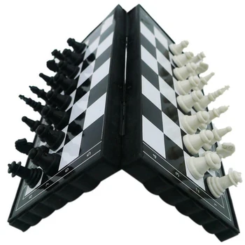 1set Mini International Chess Skladací Magnetický Plastové Šachovnici Dosková Hra Prenosné Dieťa Hračku Prenosné 2024 Drop Shipping