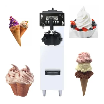 Obchodné Ploche Jedného Mouthed Soft Ice Cream Automatický Stroj Pre Chladené Mrazené Jogurty Stroj