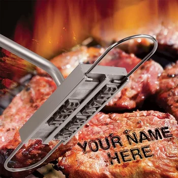 BBQ Značky Iron 55Letters DIY Grilovanie List Vytlačený na GRILOVANIE Steak Nástroj Grilovanie Mäsa, Vidličky a Grilovanie Nástroj Príslušenstvo