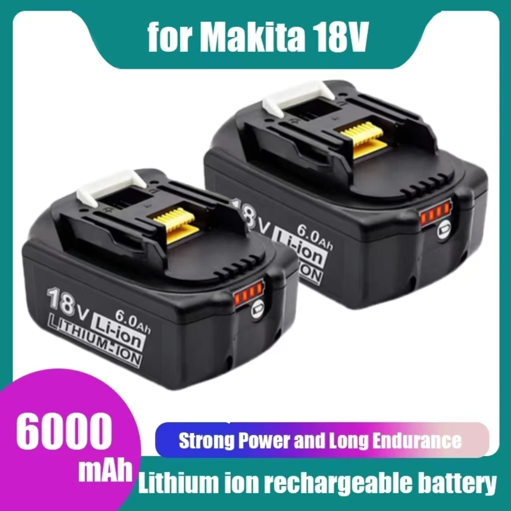 Najnovšie BL1860 nabíjateľná batéria 18V 6000mAh lítium-iónová batéria je vhodná pre Makita batérie 18v BL1840 BL1850 BL1830 BL1860B1