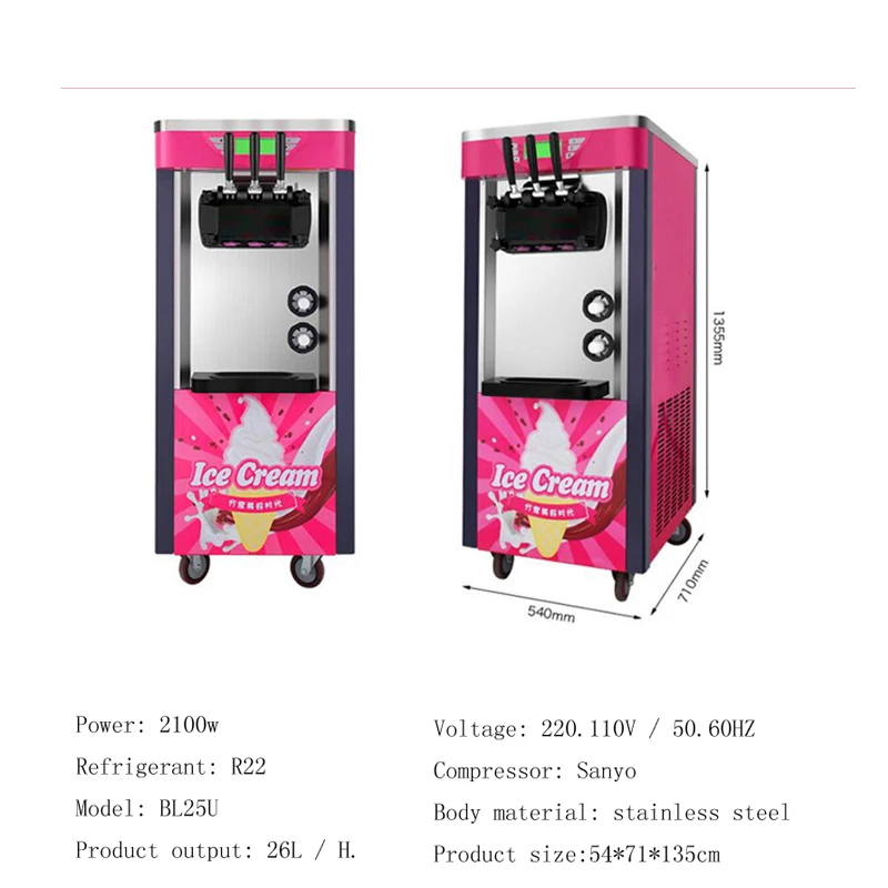Obchodné Vertikálne Ice Cream Stroj Plne Automatické Elektrické Mrazené Jogurty Stroj1