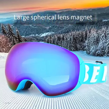Nové Magnetické Dvojvrstvové Polarizované Šošovky Lyžovanie Anti-fog UV400 Snowboard Okuliare Muži Ženy Lyžiarske Okuliare Okuliare veci