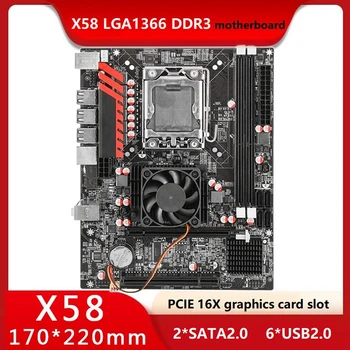 X58 Ploche základnej Doske Počítača LGA1366 2XDDR3 Pamäťový Slot PCI-E 16X rozhranie USB SATA Pre E5640/X5570/X5650/I7-960 CPU