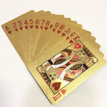 Zlato Kariet Poker Hry Palube Zlatej Fólie Poker Sada Plastových Magic Card Trvanlivé Nepremokavé Karty Magic