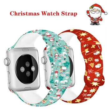 Vianočné Popruh pre Apple hodinky kapela série ultra 8 7 6 5 4 Tlač Silikónový Náramok iWatch 49 mm 44 mm 40 mm 45 mm 38 mm 41mm 42mm