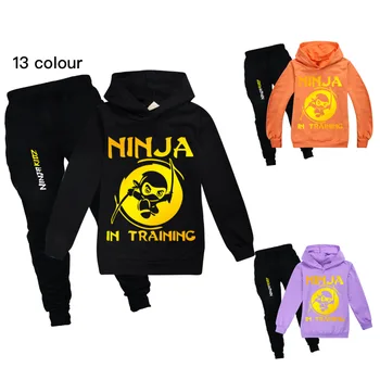 Ninja Kidz B Deti Oblečenie Mikiny Svetre Bavlnená Mikina Vyhovovali Cartoon Nastaviť Dospievajúci Chlapci Dievčatá Oblečenie Pulóver Hip Hop