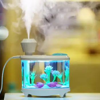 NOVÉ akvárium Mini Pračka S 460ml Nádrž na Vodu pre Domácnosť Usb Vody Výustka S Farebné Nočné Svetlo