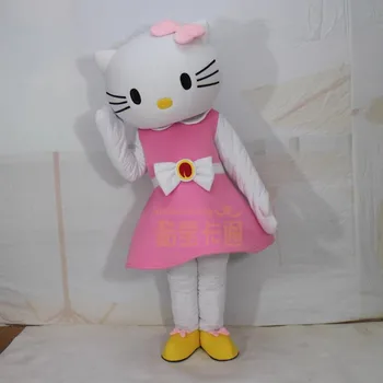MINISO Ružová Roztomilý HelloKitty Maskot Kostým Biely Hello Kitty Cat Maskot Kostým Reklama obrad Maškarný Party Zvierat