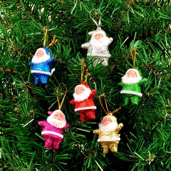 6Pcs Vianočné Dekorácie Pre Domov Ozdoby na Vianočné stromčeky Santa Claus Prívesok Zlatý Prášok Svadobné Nový Rok Party Doplnky, Darčeky
