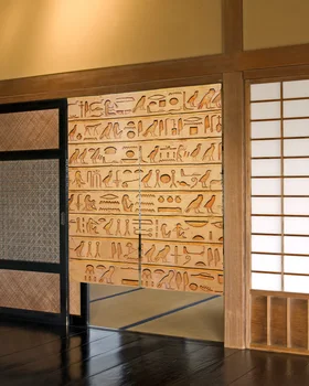Egyptské Symboly Dvere Závesy Kaviareň Reštaurácia Dekor Oblasť Japonských Záclony Závesy Kuchyňa Vchode Visí Pol-Záclony