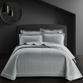 Nové 3ks Luxusné Bavlnené Hodiť Deka prehoz cez posteľ 245x250cm biela,ružová,šedá,modrá Posteľ Bedsheet obliečka na Vankúš