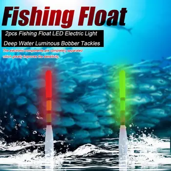 2 ks Plastových Rybárske Plaváky Nočný Rybolov Prilákanie Rýb LED Svetlo Stick do Vody, Svetlé Svetelné Elektronické Riešenie