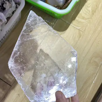 Prírodné Selenite Crystal Plátok Energie Drahokam Reiki Liečenie Izba Office Dekor Darček