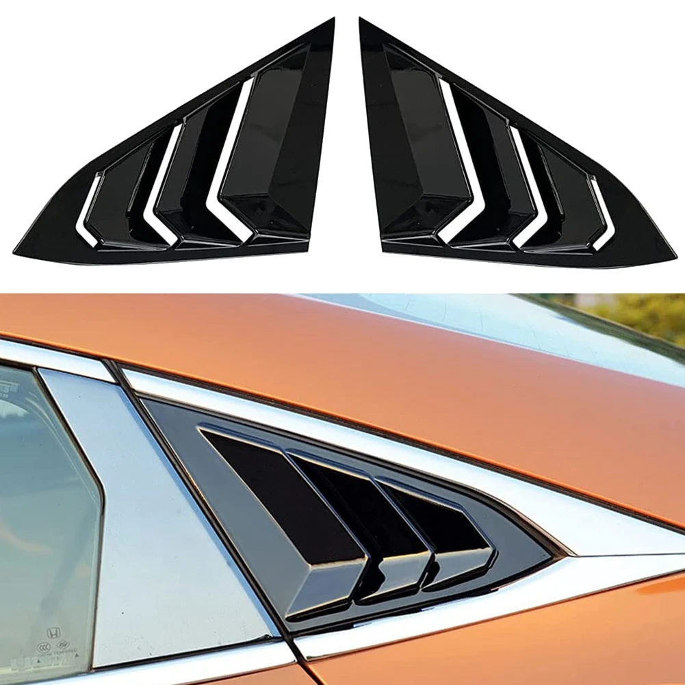 Závodný Štýl Auto Zadné Bočné Okná Žalúzie Kryt Žalúzie Lopatka Air Vent Kryt Výbava pre Honda Civic 10. 2016-2021 Sedan1