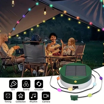 Solárne LED Reťazec Svetlá Úložný Box RGB IC Farba Svetla Reťazec Multi-function pre Outdoor Camping Núdzové Svadobné Záhrada Dekor