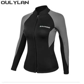Oulylan 2 MM Potápačský Oblek Ženy za Studena Dôkaz Long-Sleeve Bunda Potápačský Oblek Warm-vedenie Šnorchlovanie Plavky Dospelých Neoprén Zips