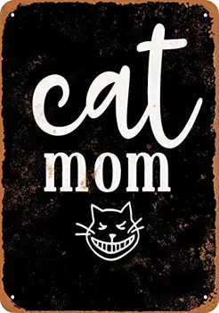 Kovové Sign - Mačka Mama (Čierne Pozadie) - Vintage Vzhľad Steny Výzdoba pre Cafe Bar Krčmy Domov Pivo Dekorácie Remeslá