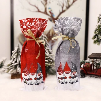 2023 Santa Claus Fľaša Červeného Vína Tašky Flitrami Snehuliak Šampanské Darčeky Držiteľov Vianoce, Vianočné Dekorácie Pre Domov Dekoroch
