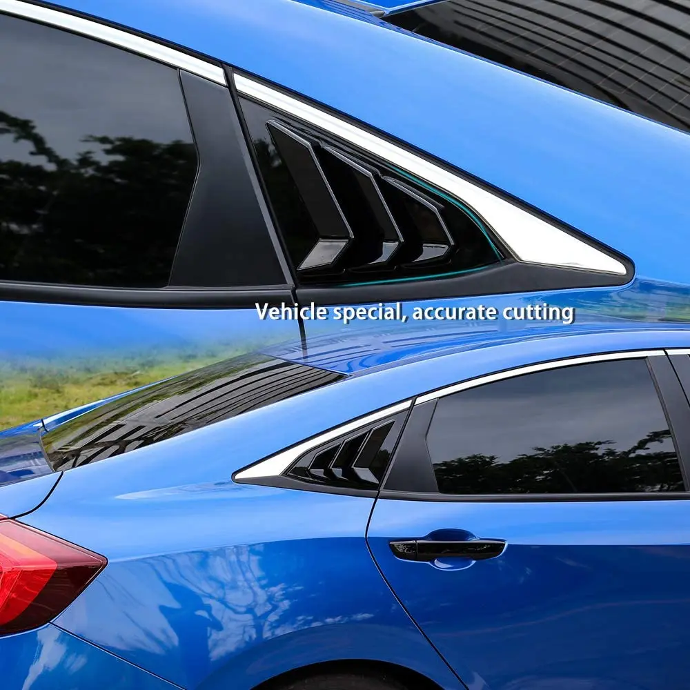 Závodný Štýl Auto Zadné Bočné Okná Žalúzie Kryt Žalúzie Lopatka Air Vent Kryt Výbava pre Honda Civic 10. 2016-2021 Sedan3