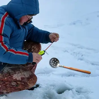 Ice Rybárske Skimmer Lopatka s Dlhou Rukoväťou Ice Rybárske Nástroj Kovové Ice Lopatka