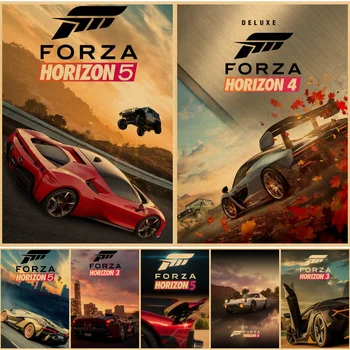 Forza Horizont 5 Plagát Vintage Kraft Papier Výtlačkov A Plagáty Domov Izba Decor Art Samolepky Na Stenu, Dekorácie Maľby, Anime Dekor
