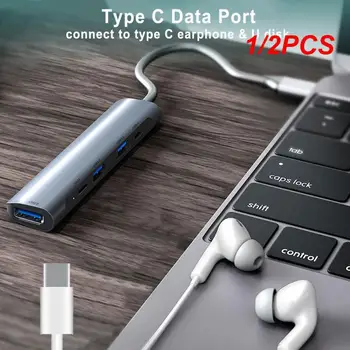 1/2KS tebe 5 V 1, USB-C Hub, Typ C až 4K -Adaptér 3,5 mm Audio Jack, USB C, USB 3.0/2.0 60W Typ-c PD Dokovacej Stanice Pre