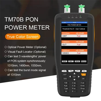 TM70B Ručné PON Optické vláknové Power Meter 1310/1490/1550nm s 6600mAH nabíjateľná Lítiová batéria