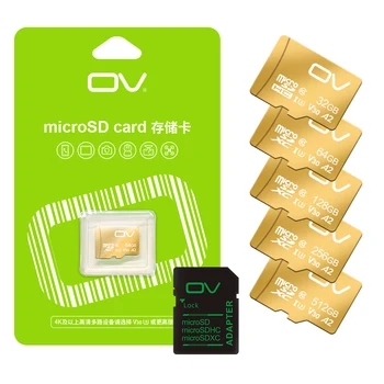 OV Pôvodného Zlato TF Pamäťovú Kartu V30 U3 32GB 64GB 128 gb kapacitou 256 GB 512 gb diskom Vysokej Rýchlosti A2 Class10 Flash Karty Micro SD s Adaptérom